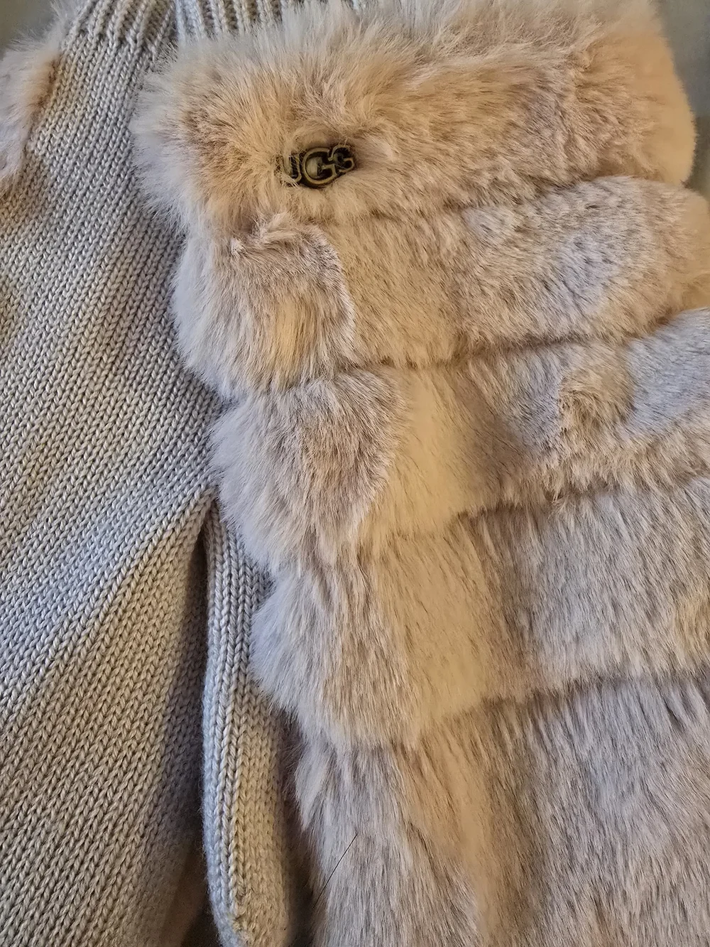 UGG Plush Shearling-Lined Mittens in Blush Pink-NWT!